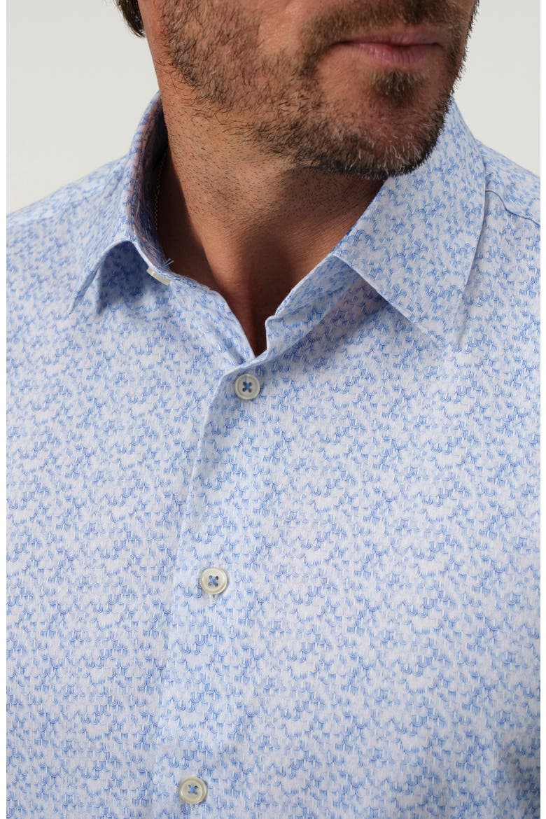 Sky Mirage Stretch Supima Cotton Button-Up Shirt, Alternate, color, LAKE