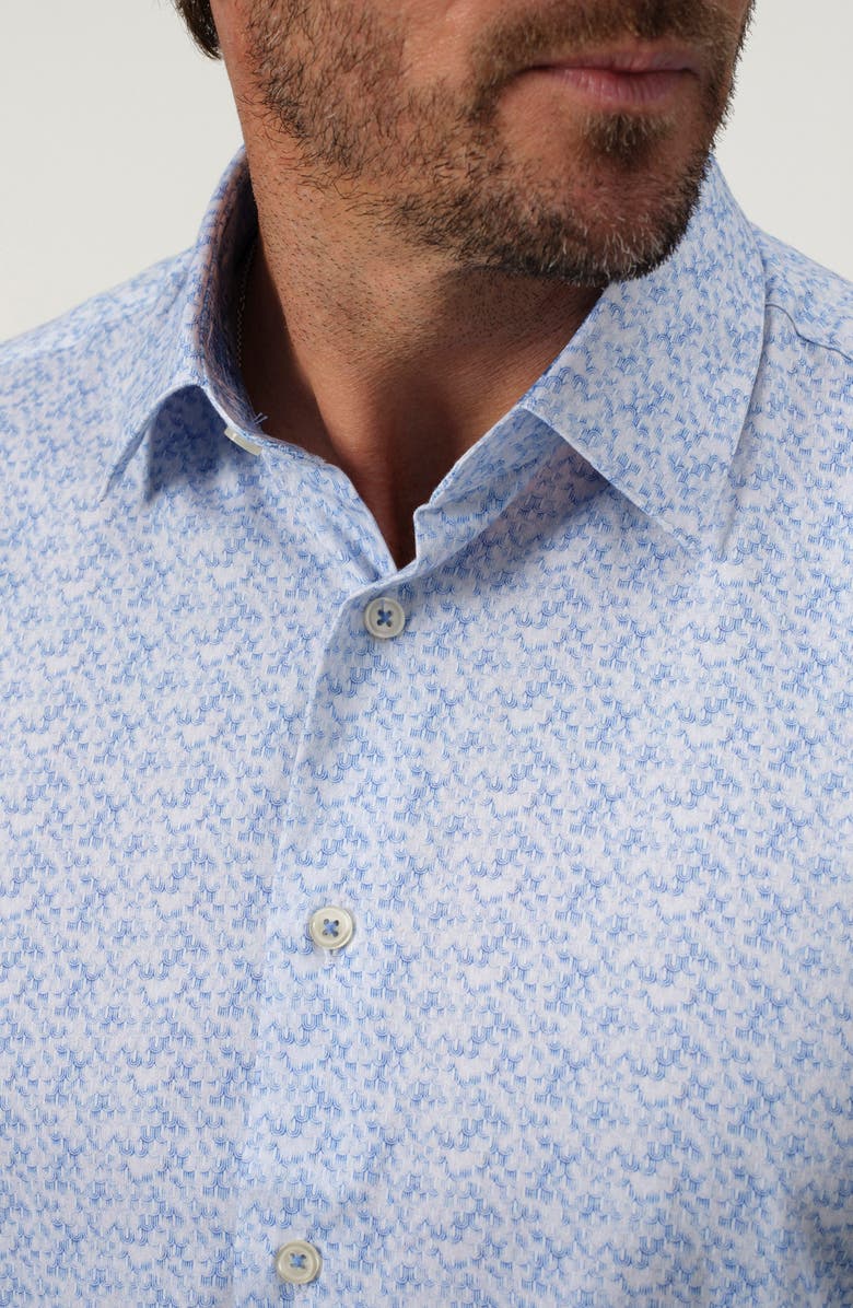 STUDIO GARNET LOS ANGELES Sky Mirage Stretch Supima Cotton Button-Up Shirt, Alternate, color, Lake