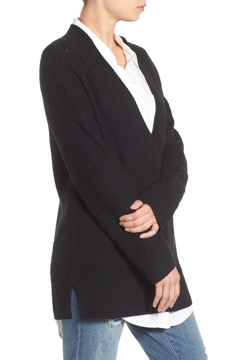 Deep V-Neck Pullover, Alternate, color, BLACK