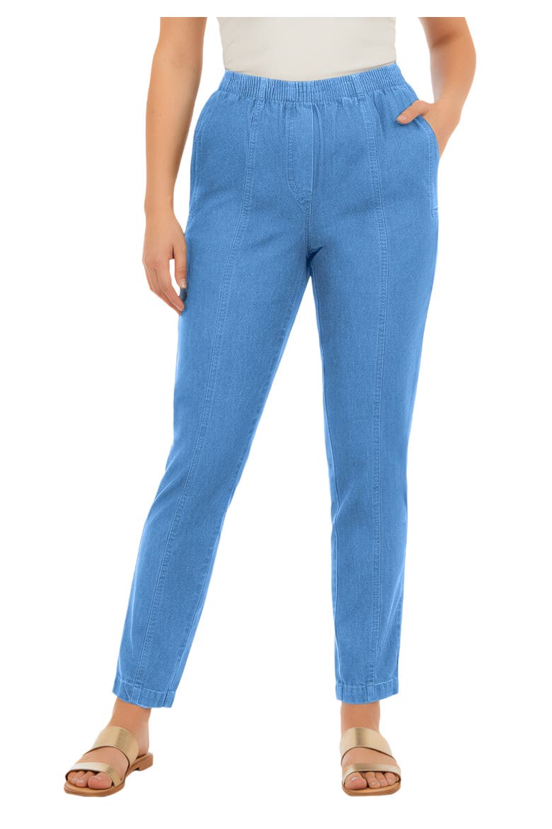 Plus Size Easy Wear Straight Leg Jean, Main, color, LIGHT STONEWASH