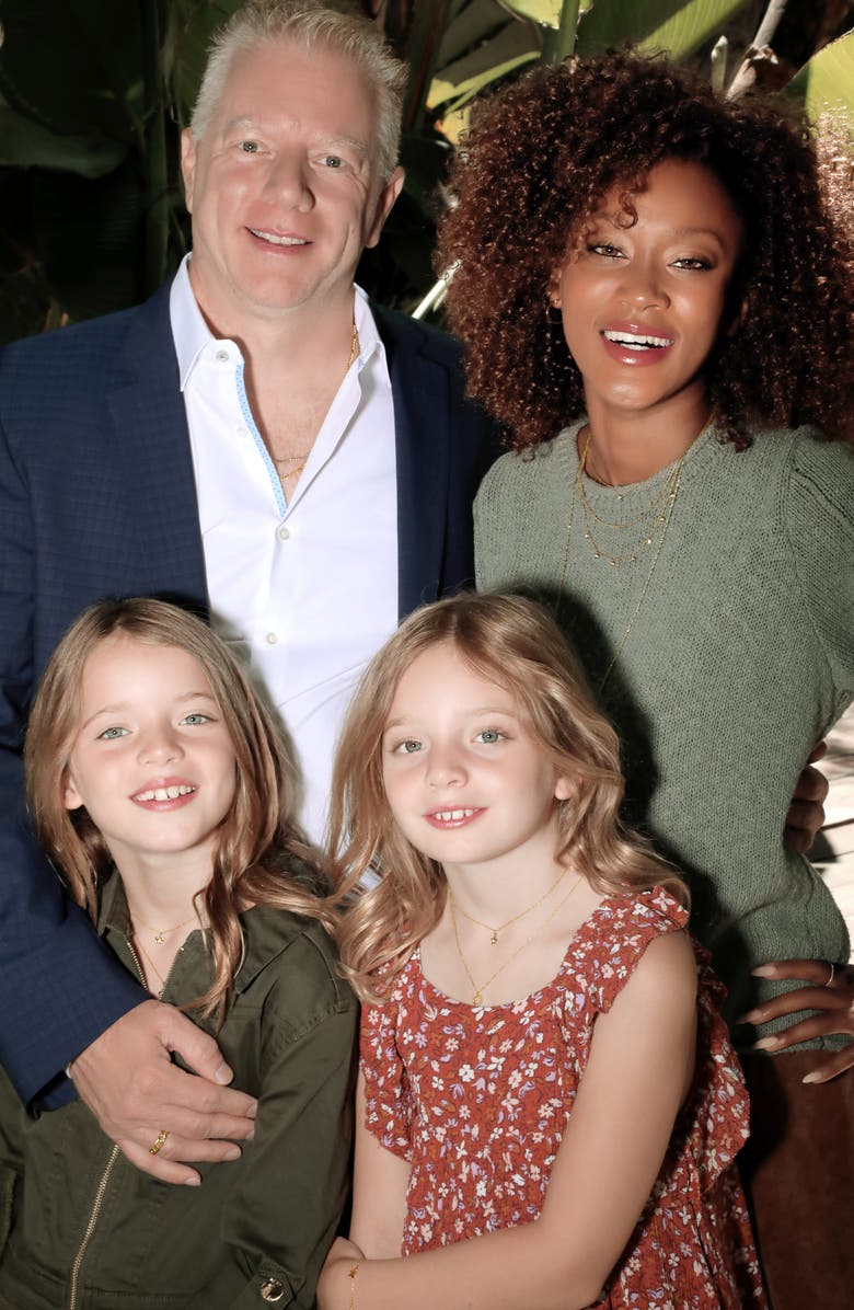 Bony Levy Kids' 14K Gold Flower Heart Pendant Necklace, Alternate, color, 