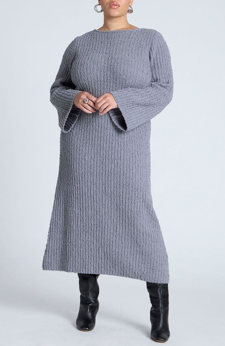 ELOQUII Slubby Sweater Dress, Main, color, 