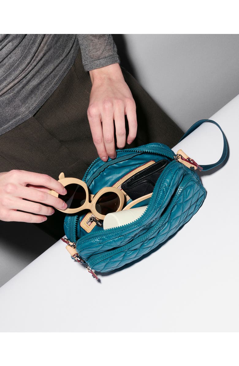 MZ Wallace Small Metro Quilted Nylon Camera Bag, Alternate, color, Pacific