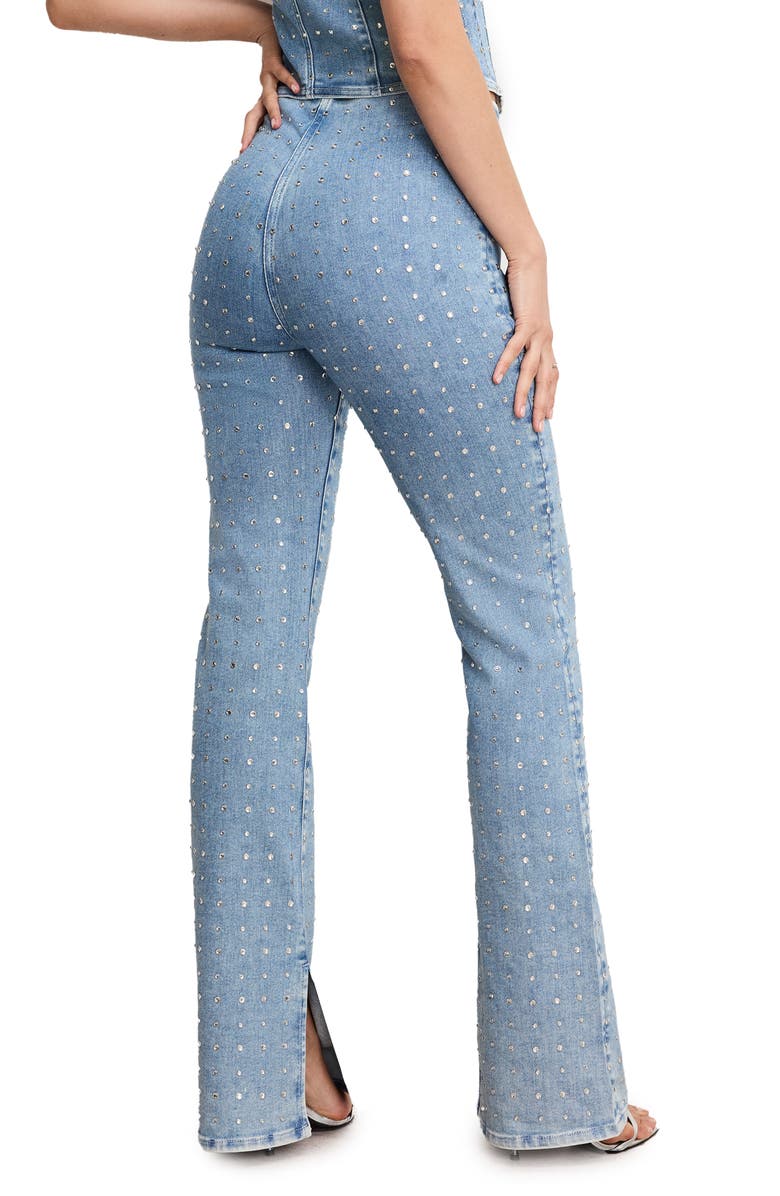 Good American Dolly Crystal Denim Pants, Alternate, color,