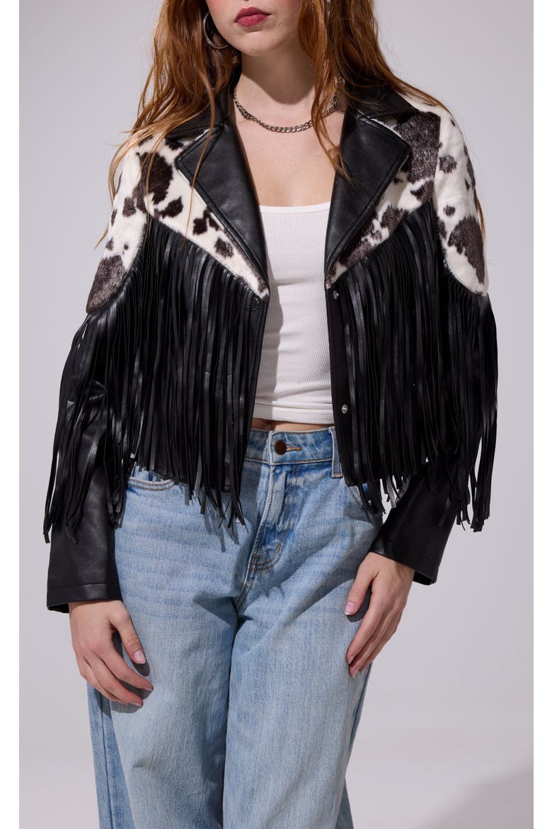 Olandria Fringe Jacket, Main, color, BLACKMULTI