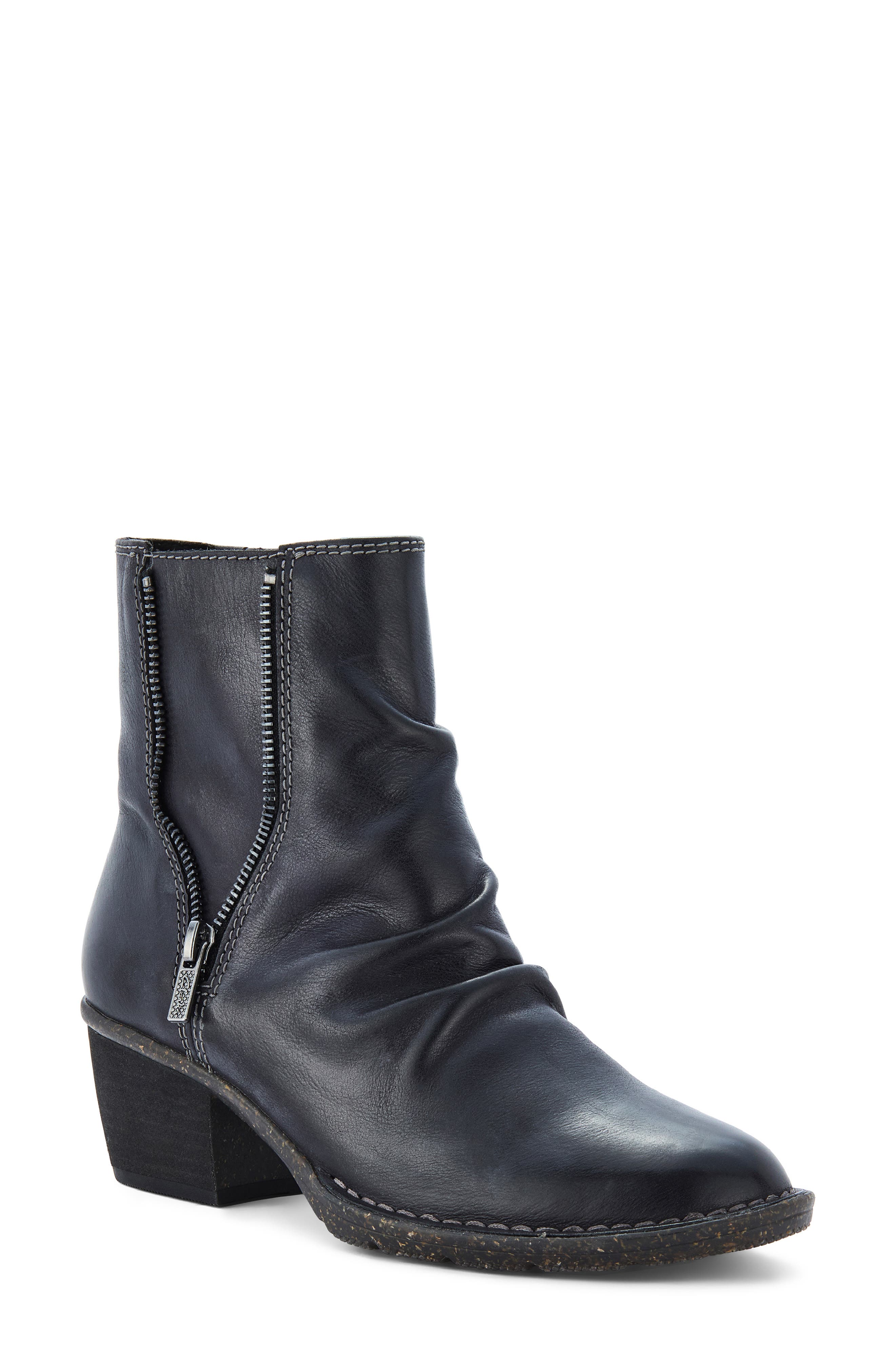 Clarks<sup>®</sup> Kastela Zip-Up Bootie, Main, color, Black Leather