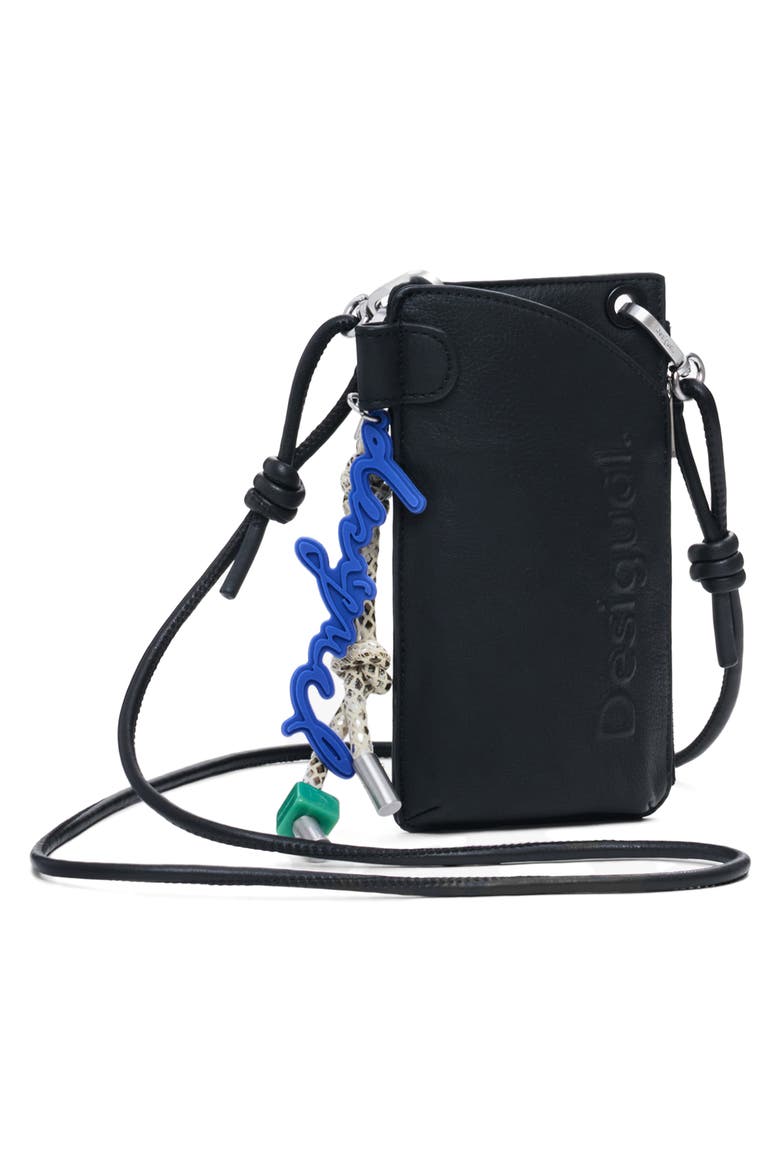 Faux Leather Crossbody Wallet, Alternate, color, BLACK