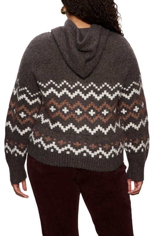 Sanctuary Fair Isle Zip-up Sweater Hoodie In Multi