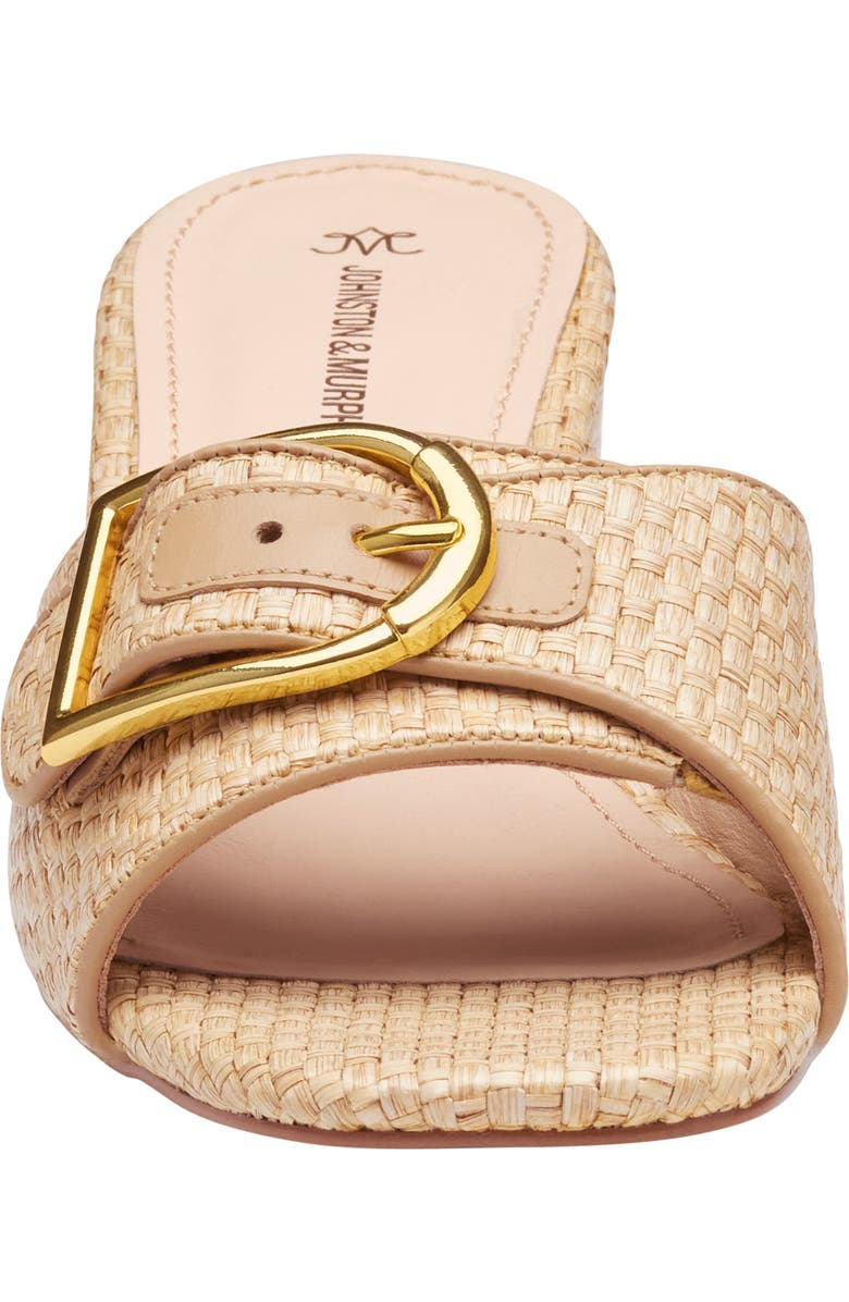 Johnston & Murphy Edith Buckle Slide Sandal, Alternate, color, Natural Raffia