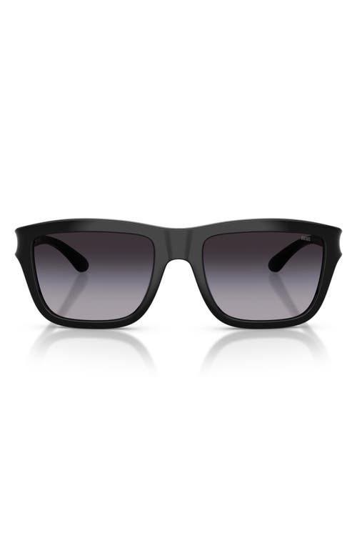 Diesel ® 55mm Gradient Square Sunglasses In Shiny Black/gradient Grey