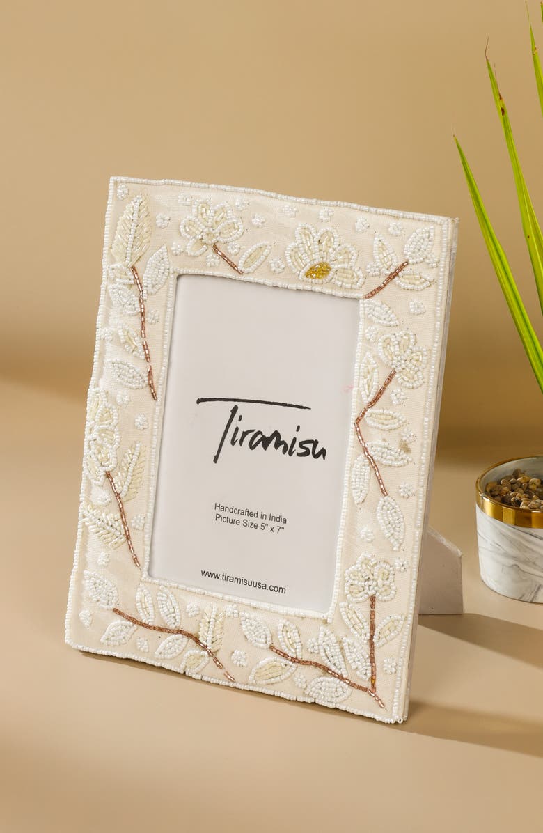 Tiramisu Oasis Botanical Beaded Picture Frame, Alternate, color, Multi
