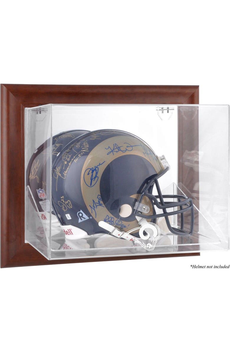 FANATICS AUTHENTIC St. Louis Rams Brown Framed Wall-Mountable Logo Helmet Case, Main, color, 