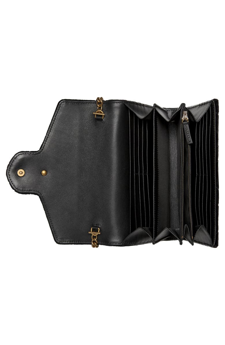 Gucci GG Marmont 2.0 Matelassé Velvet Wallet on a Chain, Alternate, color, 