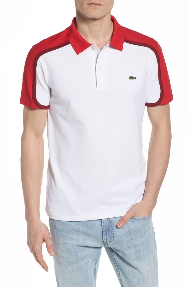 Lacoste Made in France Colorblock Piqué Polo, Main, color, 