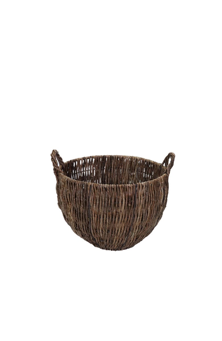 Storied Home 3-Piece Woven Banana Leaf Baskets with Handles, Natural, Alternate, color, 