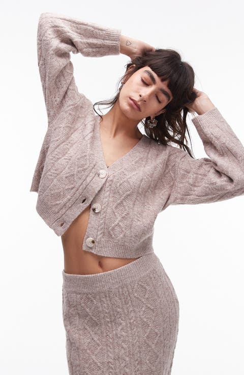 Cable Crop Cardigan