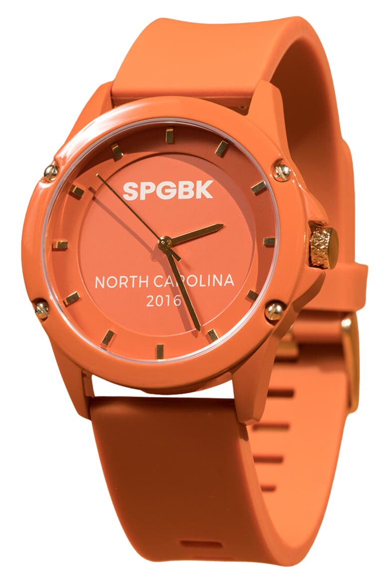 Pumpkin Silicone Strap Watch, 44mm, Main, color, DEEP ORANGE