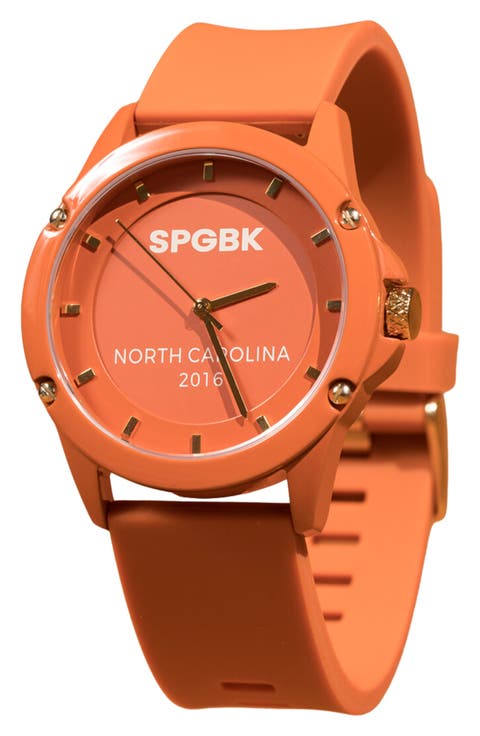 Pumpkin Silicone Strap Watch, 44mm