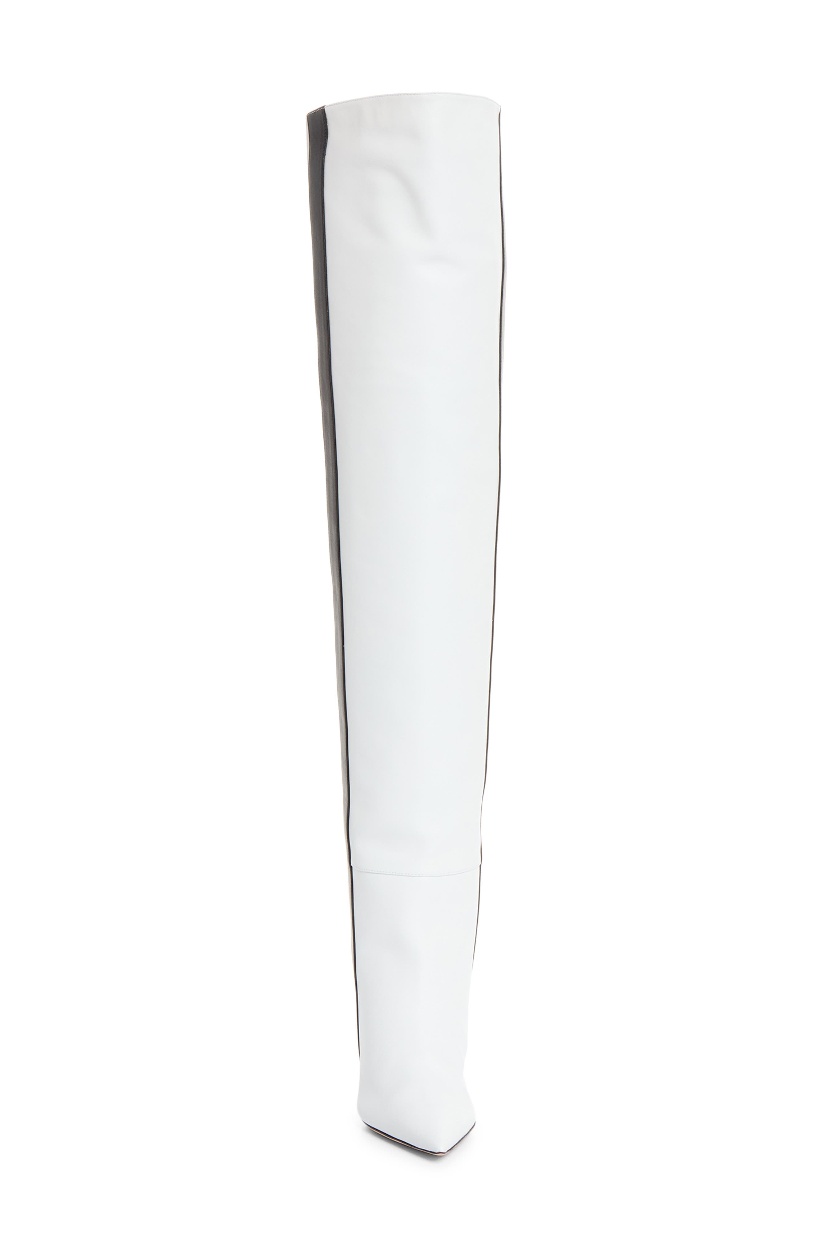 Bree Pointed Toe Thigh High Boot, Alternate, color, WHITE CALF