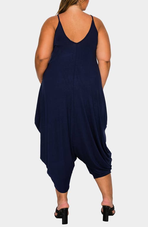 L I V D Quinn Pocket Balloon Leg Jumpsuit In Blue