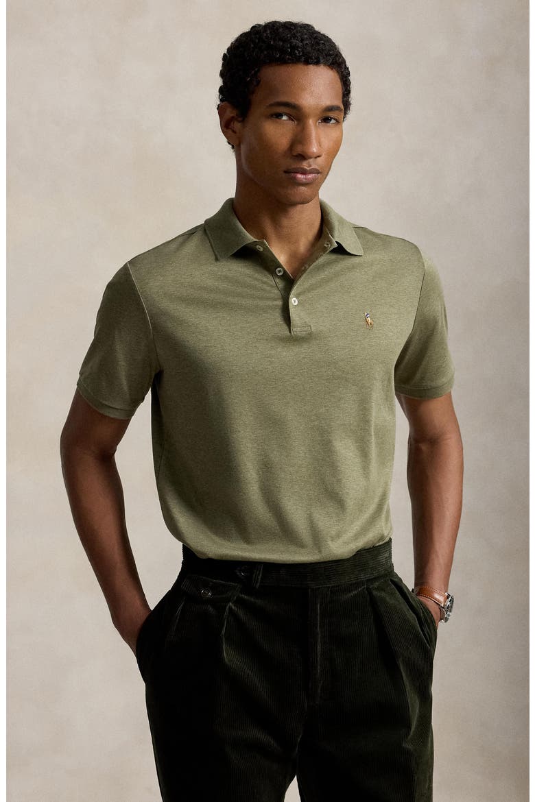 Classic Fit Solid Cotton Polo, Alternate, color, GREEN HTR