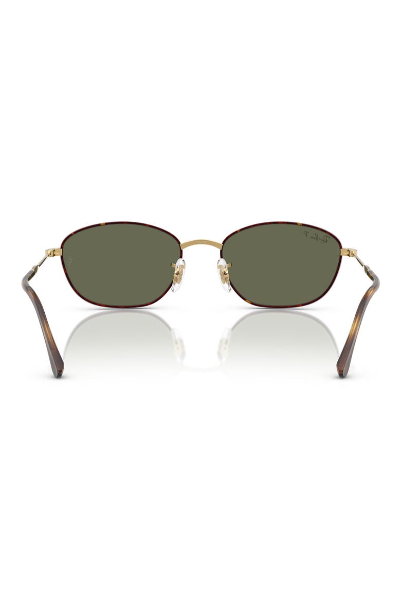 55mm Polarized Irregular Sunglasses, Alternate, color, GREEN HAVANA