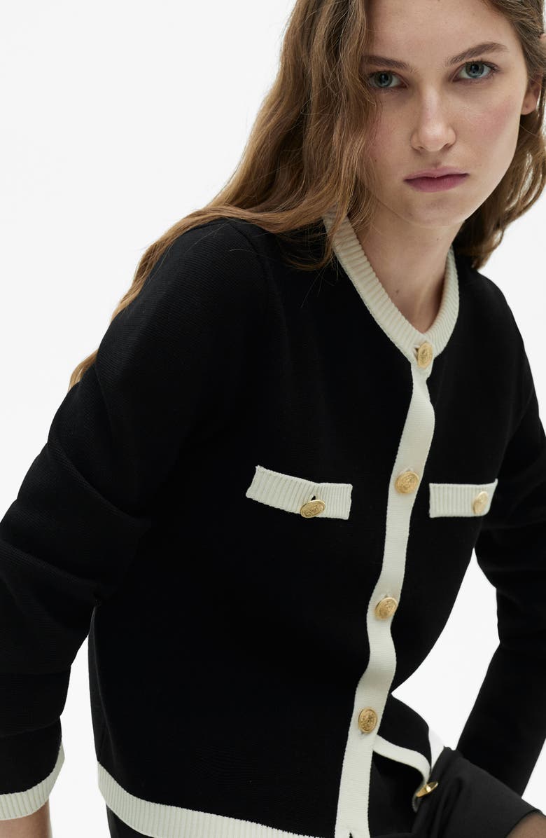 MANGO Trim Sweater Jacket, Alternate, color, 