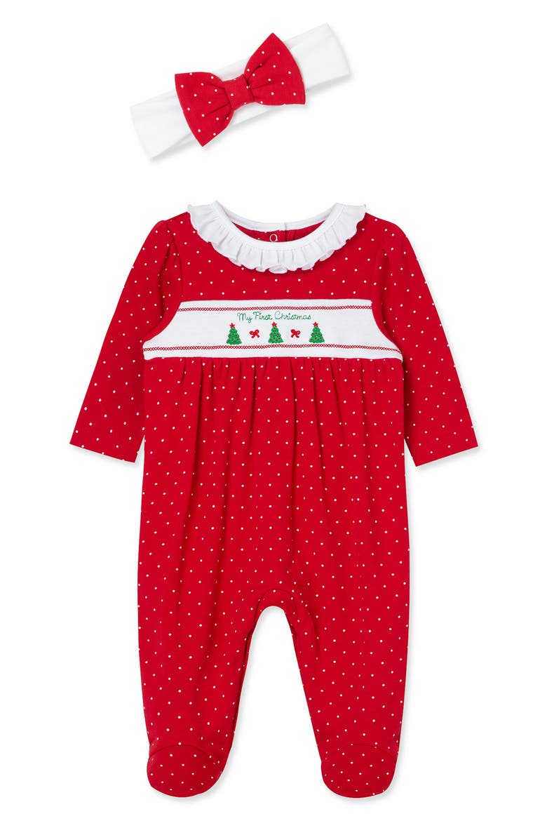Kids' My First Christmas Footie and Headband Set, Main, color, RED