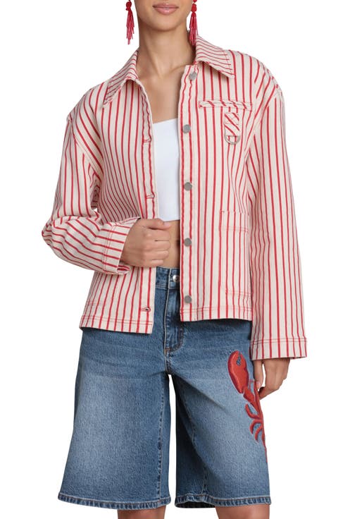 Short Stripe Chore Jacket