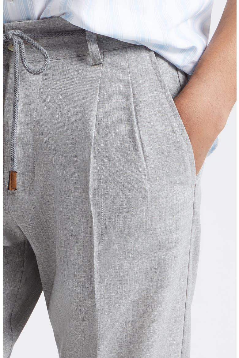 Drawstring Waist Wool, Silk & Linen Pants, Alternate, color, LIGHT GRAY MELANGE
