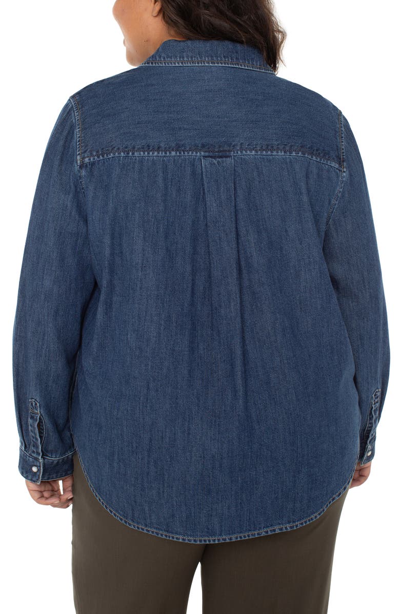 Liverpool Los Angeles Denim Snap-Up Shirt, Alternate, color, North Shore