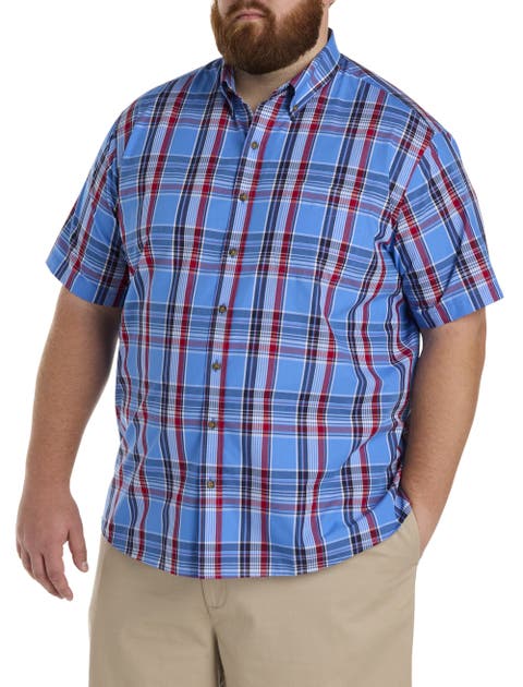 Big & Tall Easy-Care Large Plaid Sport Shirt