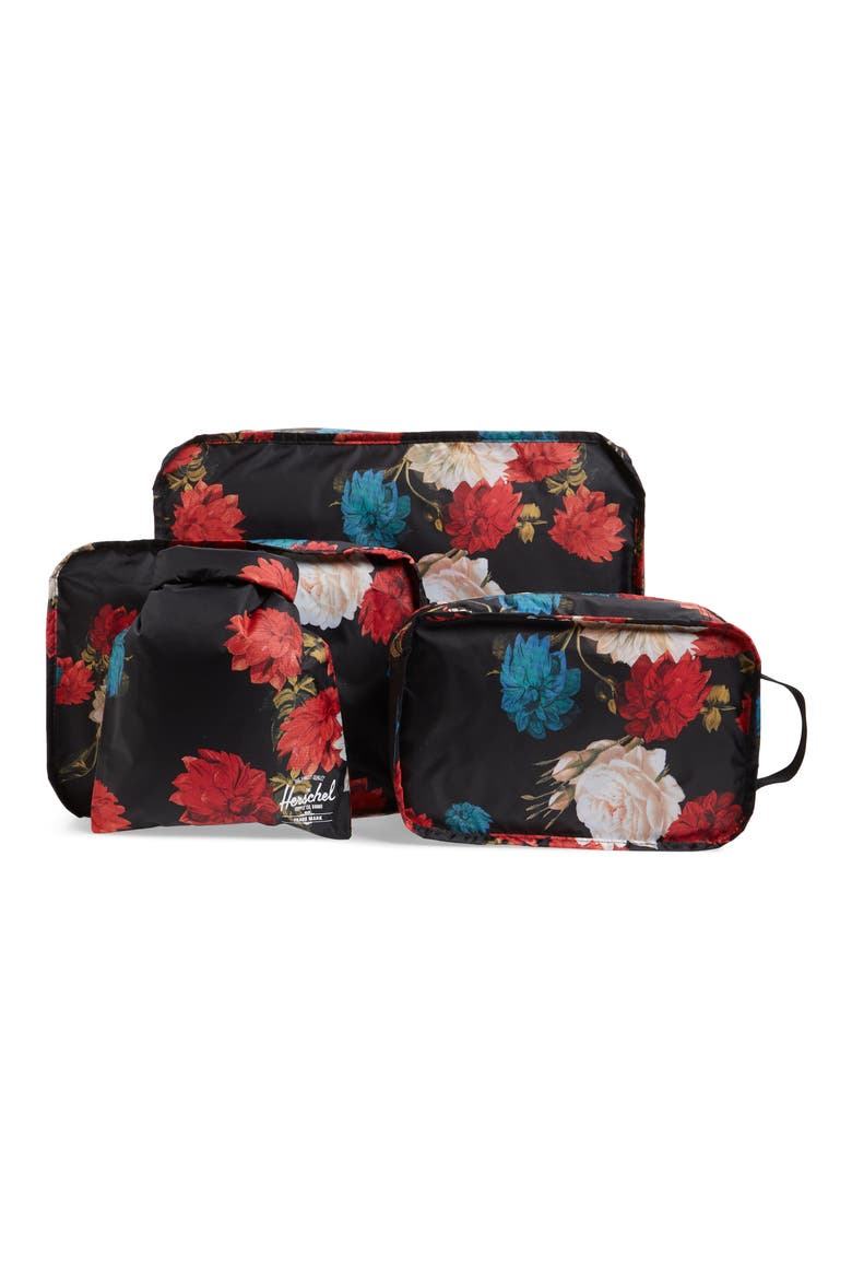 Standard Issue Travel Organizer Set, Alternate, color, VINTAGE FLORAL BLACK