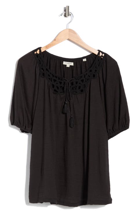 Elbow Sleeve Yoke Top (Plus)