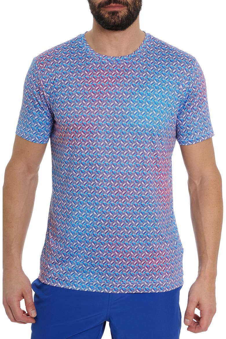 Paddle Me Geo Print Short Sleeve T-Shirt, Main, color, BLUE MULTI