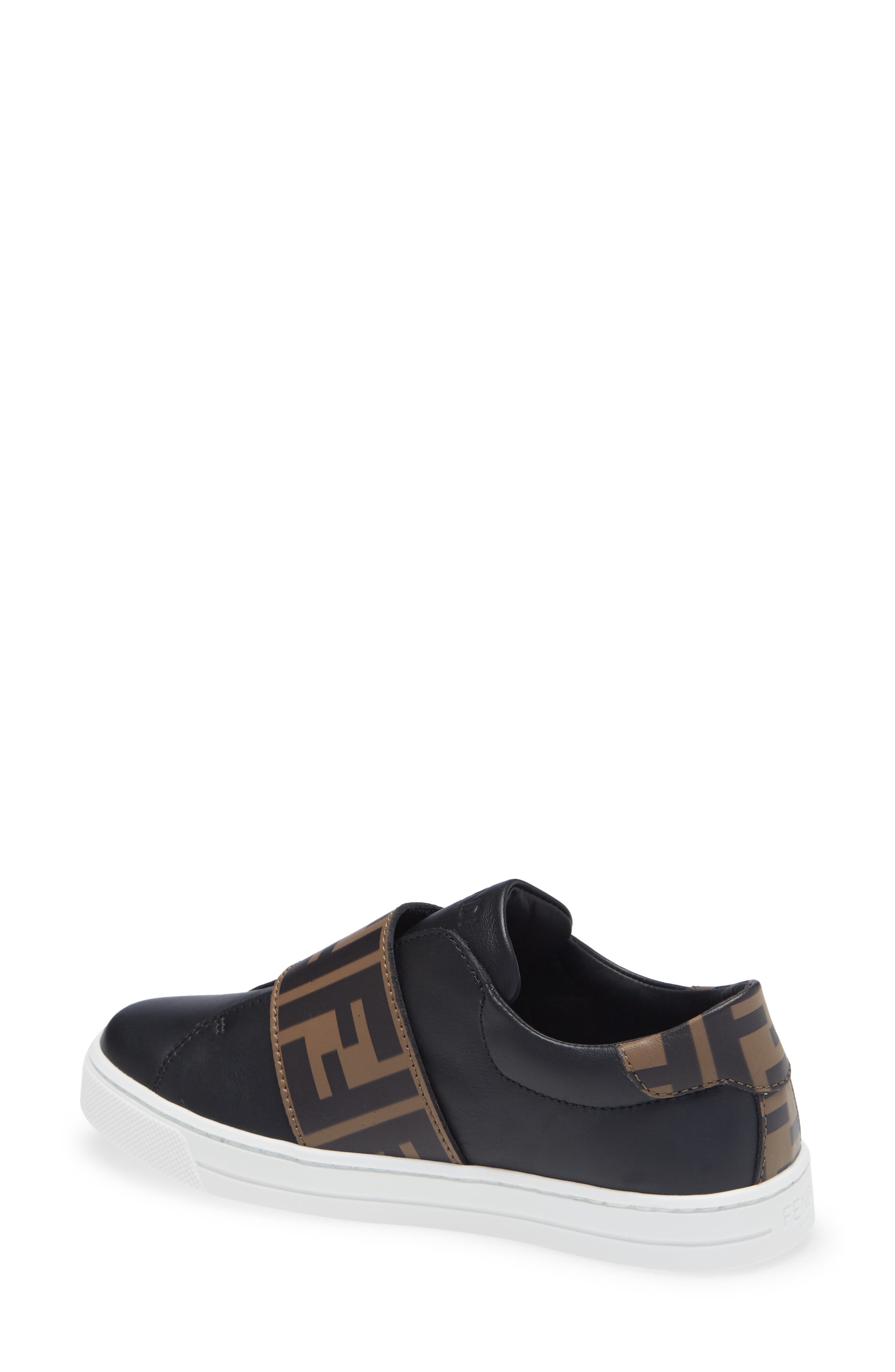Fendi Kids' FF Logo Low Top Sneaker, Alternate, color, 