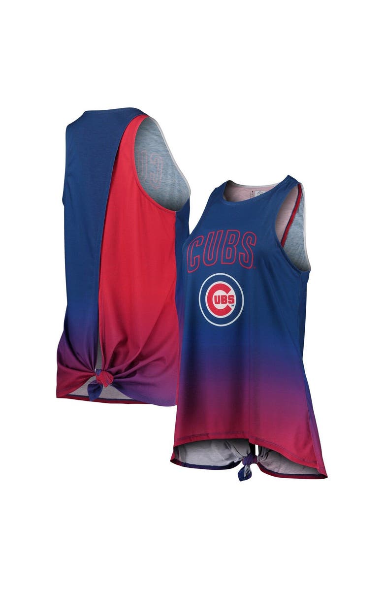 FOCO Women's FOCO Royal Chicago Cubs Gradient Tie-Back Racerback Tank Top, Main, color, Royal