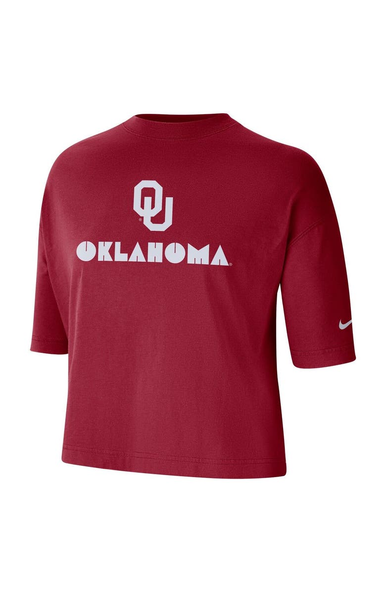 Nike Women's Nike Crimson Oklahoma Sooners Crop Performance T-Shirt, Alternate, color, 