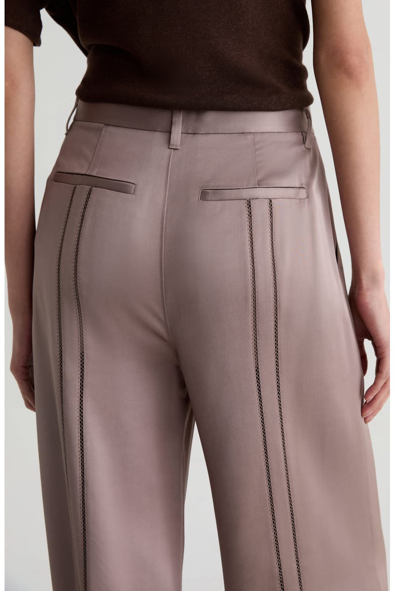 Sarah High Waist Wide Leg Satin Pants, Alternate, color, CORK