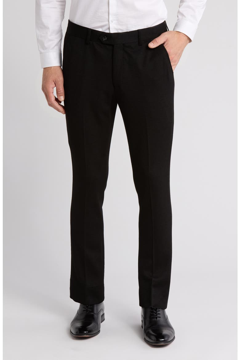 Slim Fit Dress Pants, Main, color, BLACK