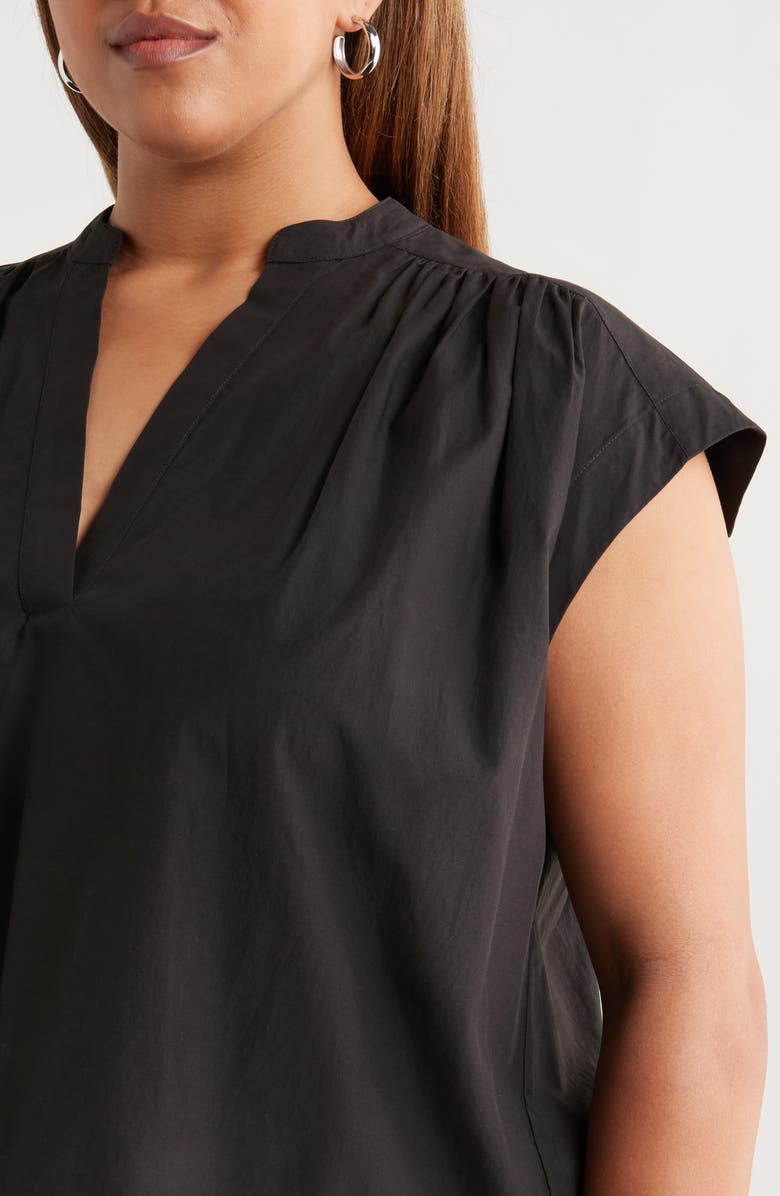 Nordstrom Shirred Cap Sleeve Top, Alternate, color, Black