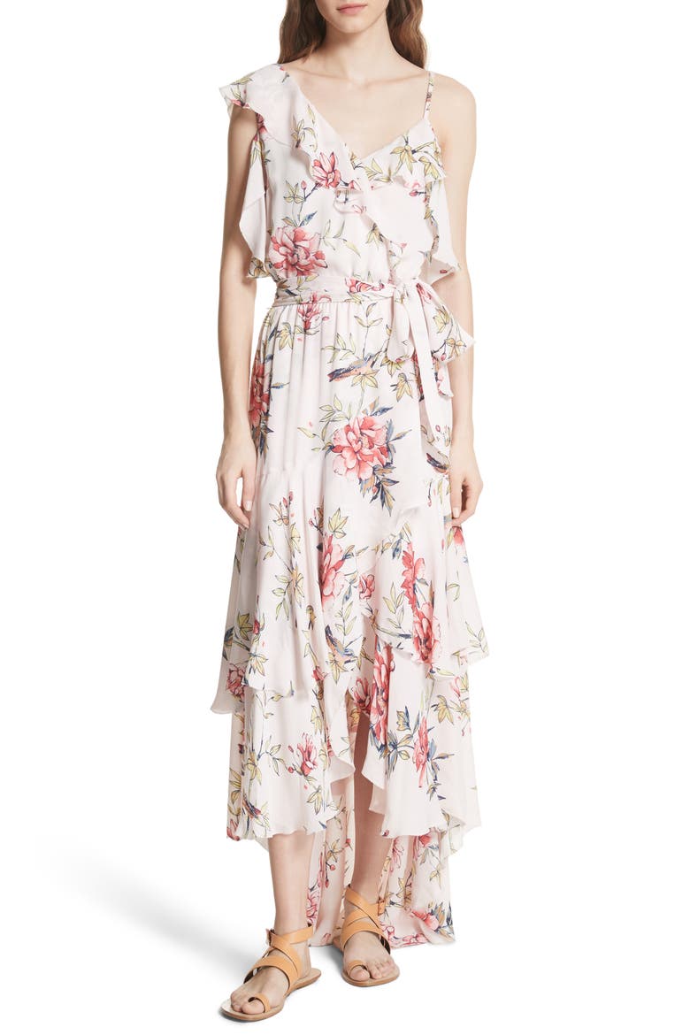 Cristeta Floral Silk Maxi Dress, Alternate, color, ROSEWATER