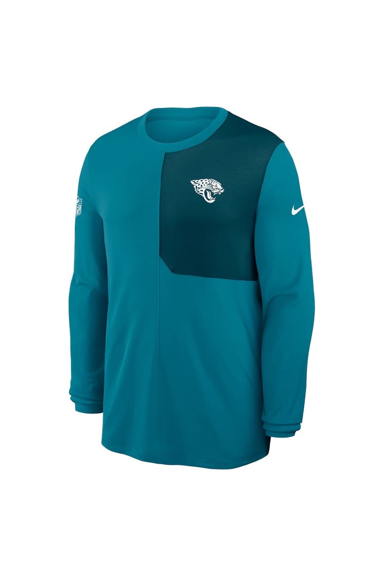 Men's Nike Teal Jacksonville Jaguars Sideline Coaches UV Performance Long Sleeve T-Shirt, Alternate, color, Teal