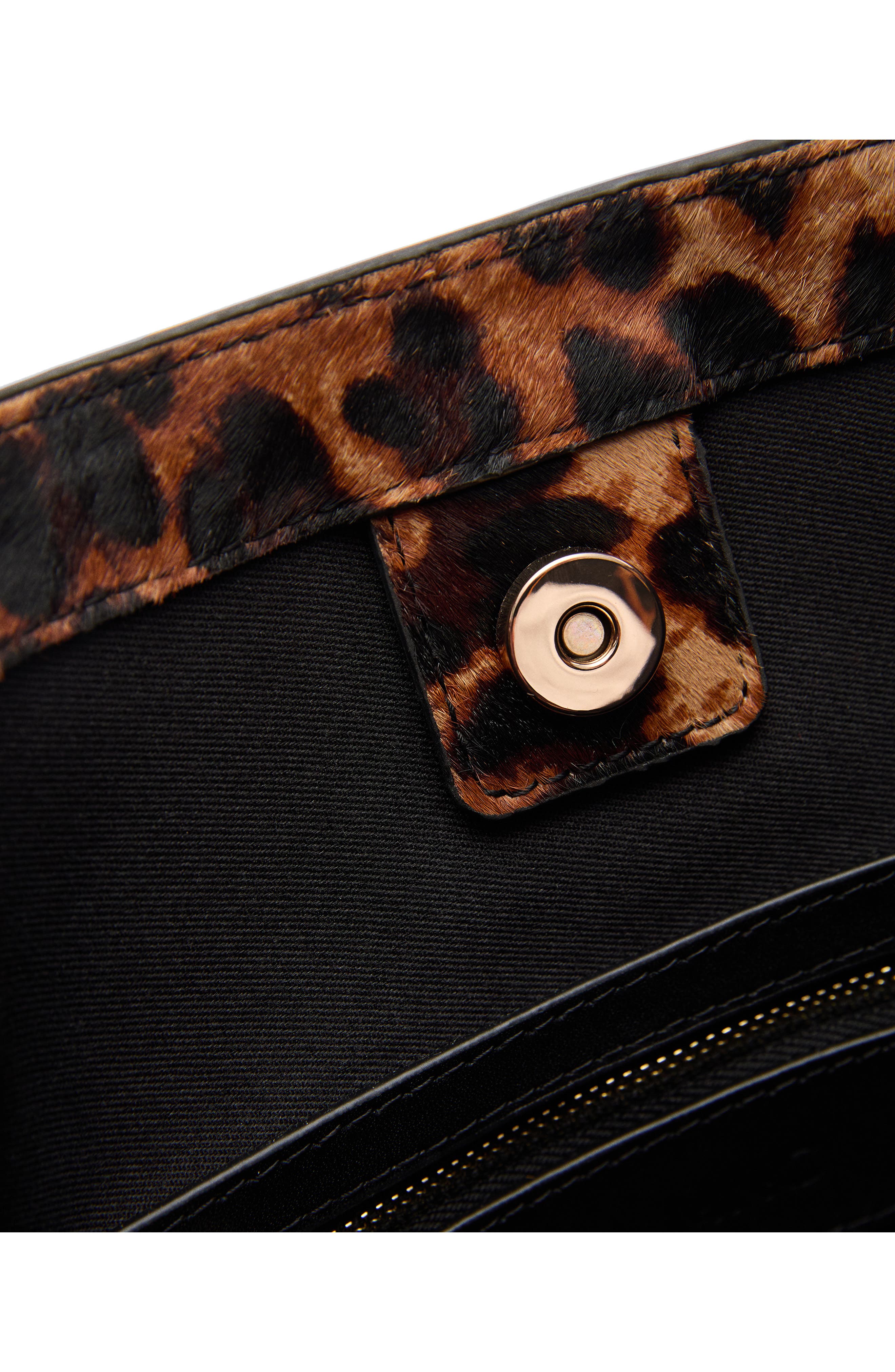 MANGO Leopard Print Genuine Calf Hair Shoulder Bag, Alternate, color, 