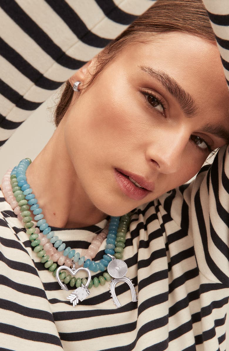 Adina Reyter Rose Quartz Beaded Necklace, Alternate, color, 9K Yellow Gold