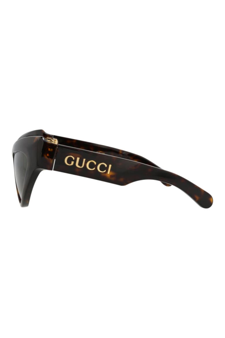 57mm Novelty Cat Eye Sunglasses, Alternate, color, HAVANA HAVANA GREEN