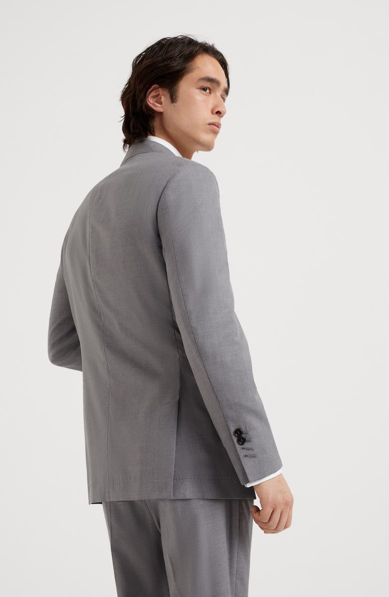 Brunello Cucinelli Hopsack blazer, Alternate, color, Grey
