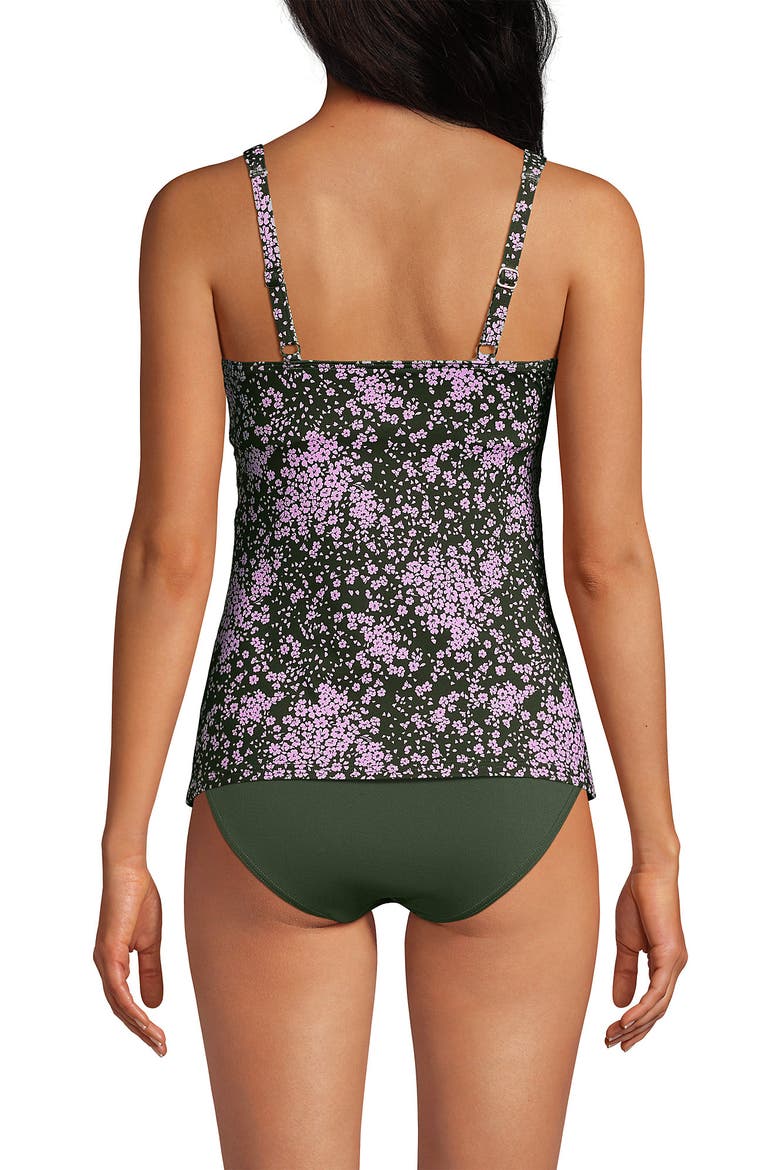 Wrap Underwire Tankini Top Swimsuit, Alternate, color, Orchid Meadow Ditsy Floral