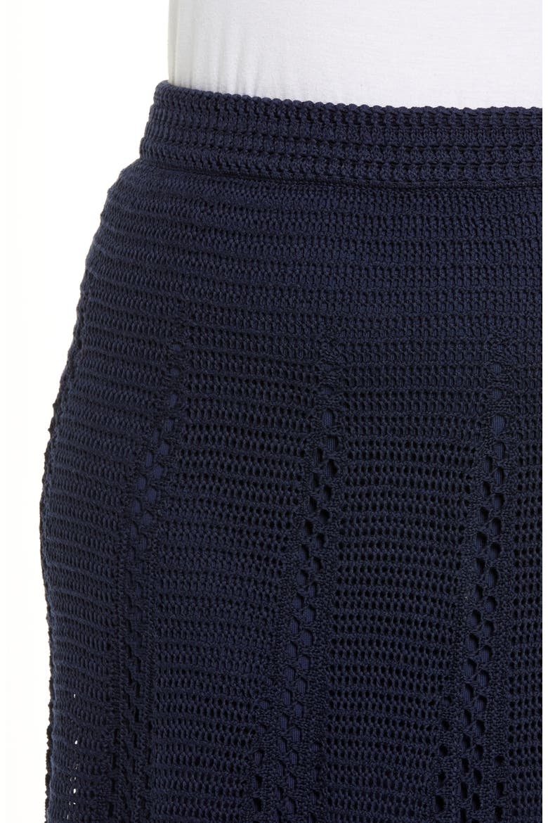 Godet Organic Cotton Crochet Skirt, Alternate, color, NAVY