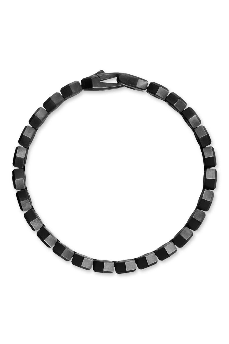 Men's Hex Pavé Tennis Bracelet in Black Titanium with Black Diamonds, Alternate, color, ALTERNATIVE MATERIAL